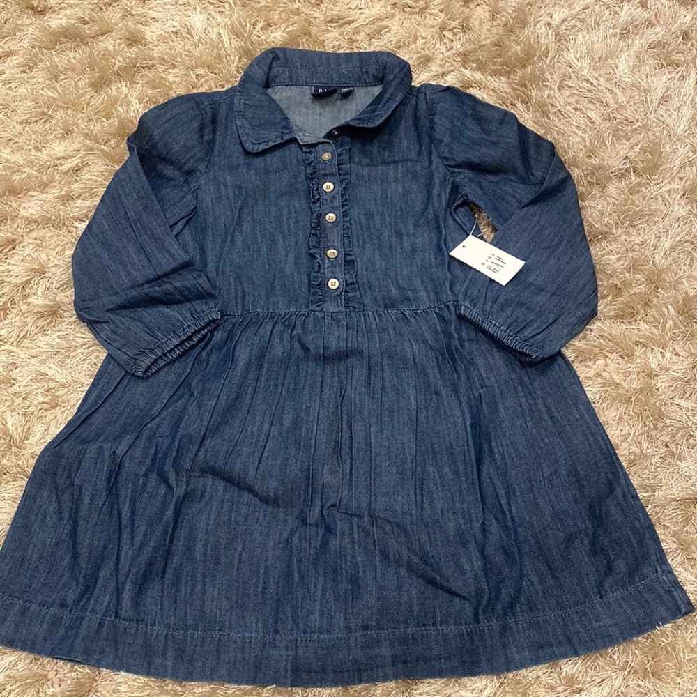 Girls Gap Denim Ruffle Dress